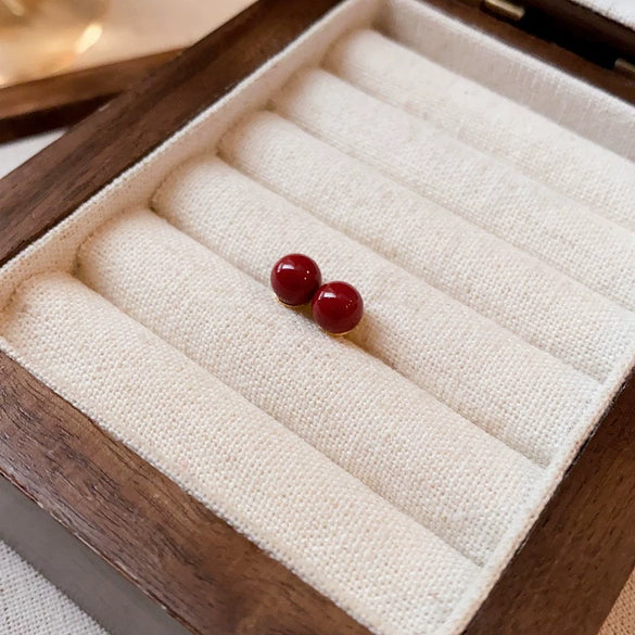 Simple All Match Women's Imitation Pearl Earrings With Geometric Design And Pearl Inlaid Treatment