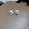 Simple All Match Women's Imitation Pearl Earrings With Geometric Design And Pearl Inlaid Treatment