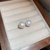Simple All Match Women's Imitation Pearl Earrings With Geometric Design And Pearl Inlaid Treatment