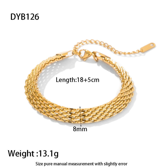 Simple Allmatch Geometric Stainless Steel Electroplated Twist Chain Figaro Chain Watch Strap Bracelet Unisex