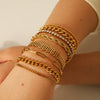 Simple Allmatch Geometric Stainless Steel Electroplated Twist Chain Figaro Chain Watch Strap Bracelet Unisex