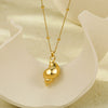 Simple Allmatch Golden Conch Pendant Stainless Steel Necklace For Women Electroplated