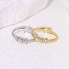 Simple Allmatch 18K Goldplated Titanium Steel Ring With Diamond Elegant Cold Style Electroplated For Women