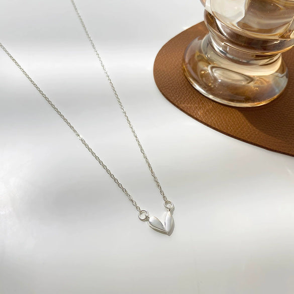 Simple Allmatch Love Necklace With Double Peach Heart Pendant Copper Alloy Diamond Design For Women