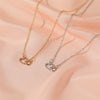 Simple Allmatch Love Necklace With Double Peach Heart Pendant Copper Alloy Diamond Design For Women
