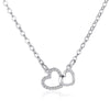 Simple Allmatch Love Necklace With Double Peach Heart Pendant Copper Alloy Diamond Design For Women