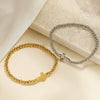 Simple Allmatch Stainless Steel Electroplated Women's Cross Beaded Bracelet