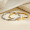 Simple Allmatch Stainless Steel Electroplated Women's Cross Beaded Bracelet