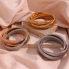 Simple Allmatch Titanium Stainless Steel 18K Gold Plated Threelayer Winding Elastic Snake Chain Bracelet For Women