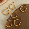 Simple Allmatch Unisex Geometric Rhinestone Earrings Plated With Gold