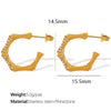 Simple Allmatch Unisex Geometric Rhinestone Earrings Plated With Gold