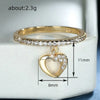 Simple Allmatch Women's Copper Heartshaped Ring With Zircon Design