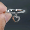 Simple Allmatch Women's Copper Heartshaped Ring With Zircon Design