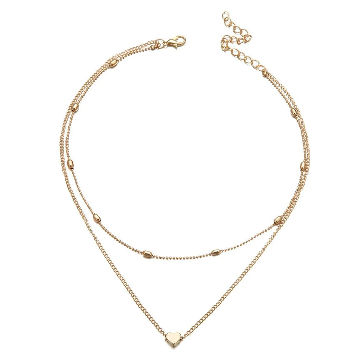 Simple Alloy Heart-Shaped Necklace Nhpf151523