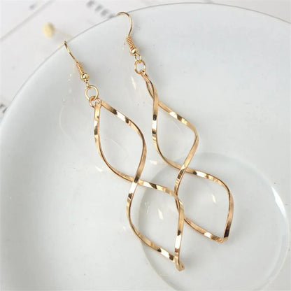 Simple Alloy Spiral Curved Earrings Nhpf145206