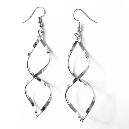 Simple Alloy Spiral Curved Earrings Nhpf145206