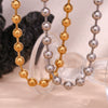 Simple Bead Chain Necklace For Women Exaggerated Personality Stainless Steel With 18K Gold Plated Geometric Design Electroplated