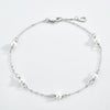 Simple Bead Chain S925 Sterling Silver Austrian Crystal Pearl Women's Bracelet With Geometric Design And Platinum Or 18K Gold Electroplating