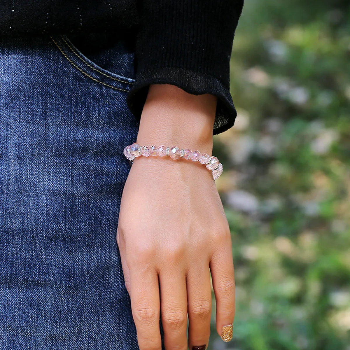 Simple Beaded Crystal Bracelet