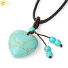 Simple Beaded Natural Crystal Stone Heartshaped Necklace For Men And Women