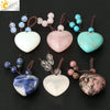 Simple Beaded Natural Crystal Stone Heartshaped Necklace For Men And Women