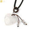 Simple Beaded Natural Crystal Stone Heartshaped Necklace For Men And Women