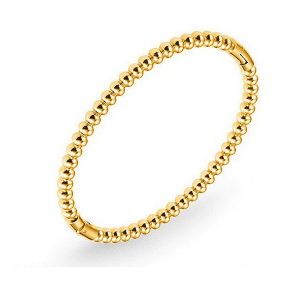 Simple Beads Water Corrugated Geometric Stainless Steel Open Oval Twopiece Ring And Bracelet Jewelry With Electroplating