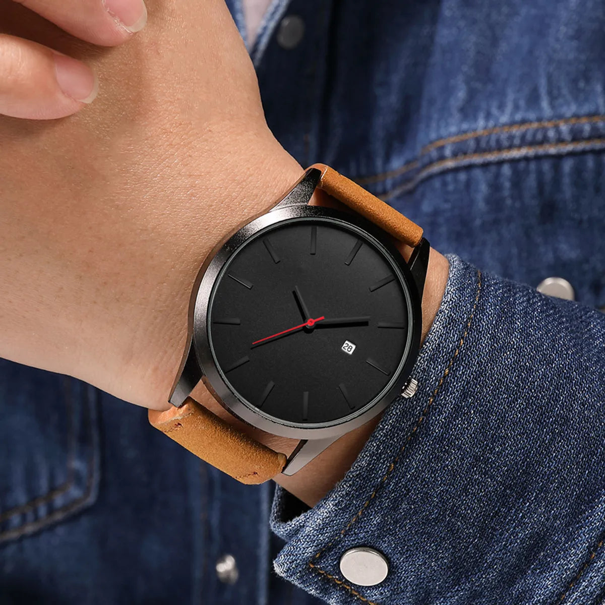 Simple Big Watch Men'S Fashion Matte Belt Quartz Watch Calendar Men'S Sports Watch Wholesale