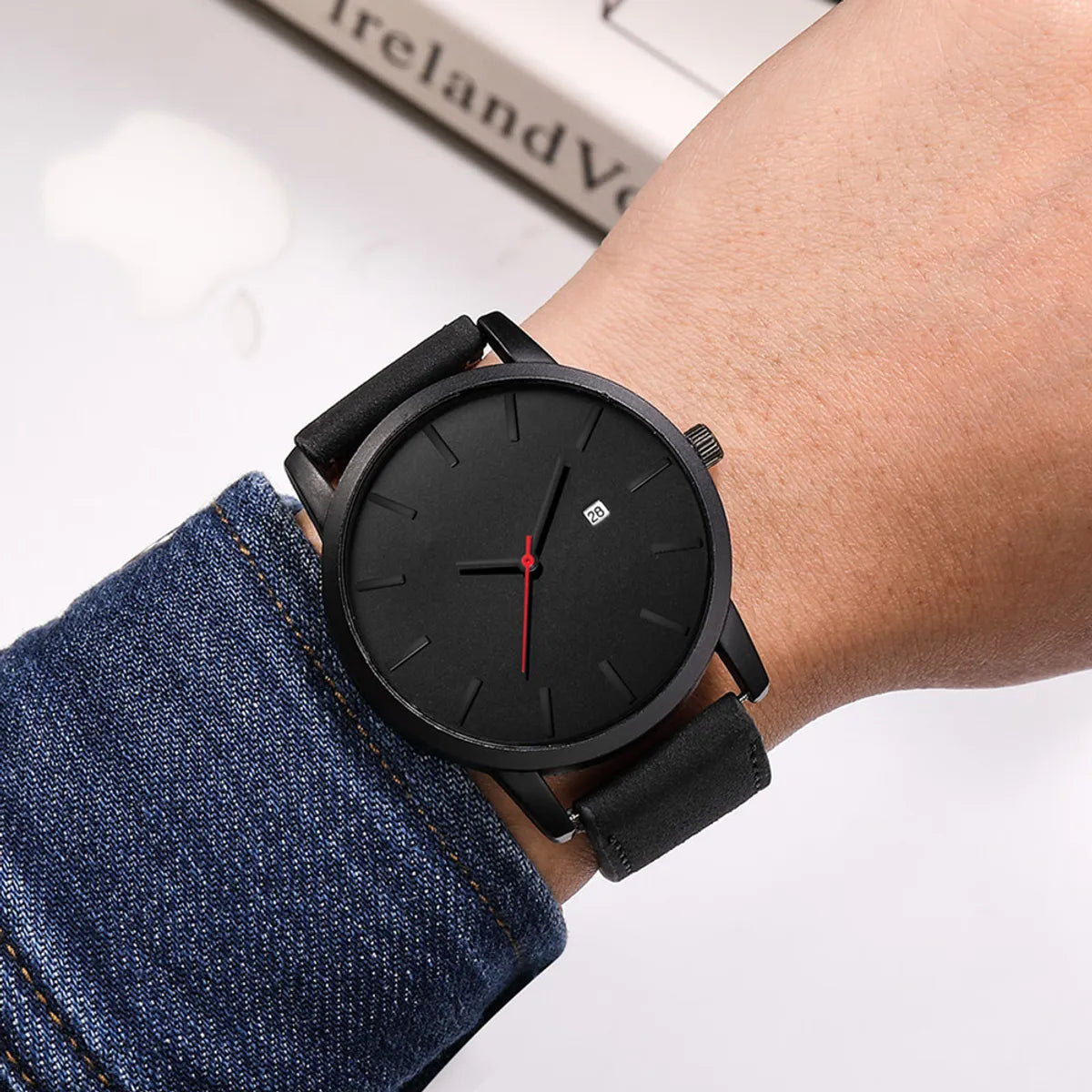 Simple Big Watch Men'S Fashion Matte Belt Quartz Watch Calendar Men'S Sports Watch Wholesale