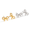 Simple Bow Earrings For Women Stainless Steel Electroplated Elegant Classic Campus Jewelry Accessories