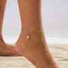 Simple Bow Imitation Pearl Anklet Metal Thin Chain Women's Foot Accessories