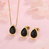 Simple Bow Stainless Steel Jewelry Set With Roman Medallion Irregular Love Pattern Electroplated For Women