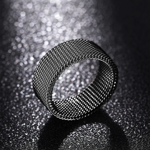 Simple Braided Unisex Stainless Steel Geometric Ring Electroplated Jewelry