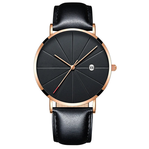 Simple Calendar Ultra-Thin Men'S Mesh Stainless Steel Strap Watch
