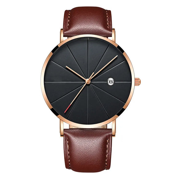 Simple Calendar Ultra-Thin Men'S Mesh Stainless Steel Strap Watch
