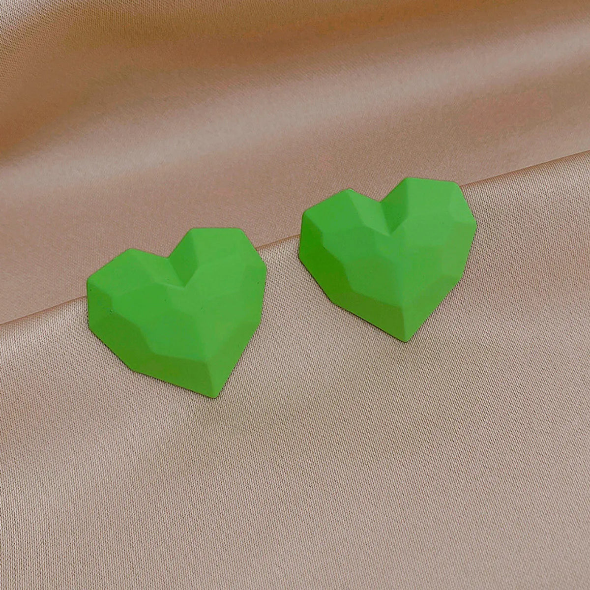 Simple Candy Color Heart-shaped Stud Earrings