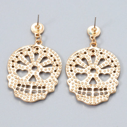 Simple Carved Skull Earrings