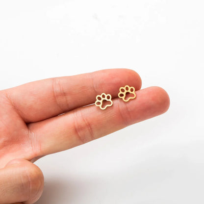 Simple Style Paw Print Plating Alloy No Inlaid Earrings Ear Studs