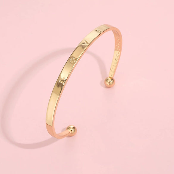 Simple Chain Bracelet Fashion Mix And Match Hollow Jewelry Stacked Wind Crystal Alloy Electroplating Letters Numbers Text Unisex