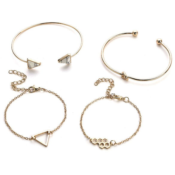 Simple Chain Bracelet Fashion Mix And Match Hollow Jewelry Stacked Wind Crystal Alloy Electroplating Letters Numbers Text Unisex