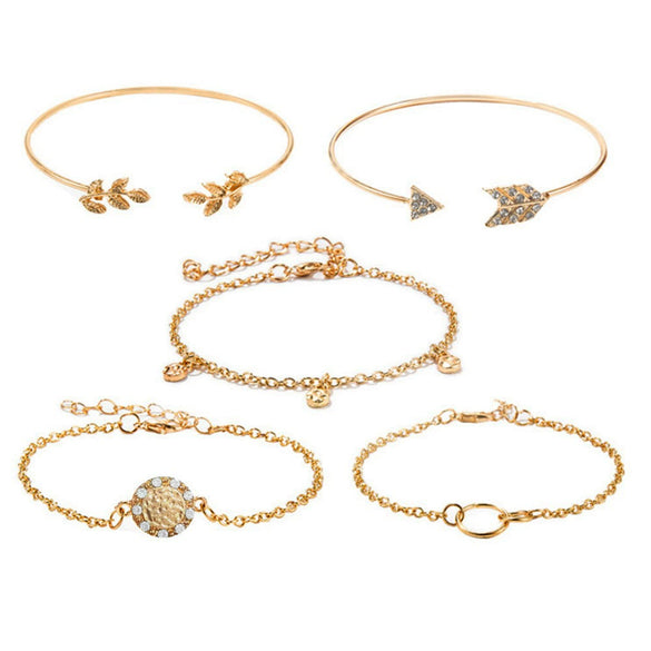 Simple Chain Bracelet Fashion Mix And Match Hollow Jewelry Stacked Wind Crystal Alloy Electroplating Letters Numbers Text Unisex