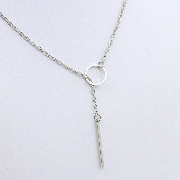 Simple Chain Metal Ring Short Necklace Simple Neck Chain Clavicle Chain Jewelry Wholesale Women