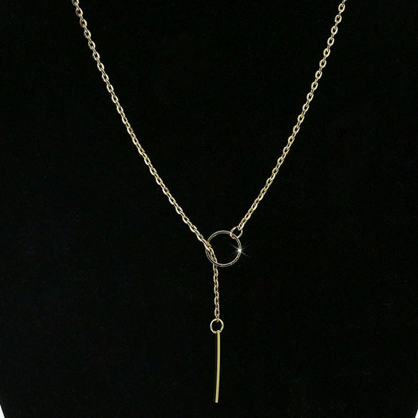 Simple Chain Metal Ring Short Necklace Simple Neck Chain Clavicle Chain Jewelry Wholesale Women
