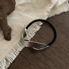 Simple Chic Geometric Brushed Alloy Hair Tie Handmade Metal Elastic Hair Band Hair Accessory For Women