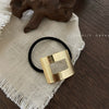 Simple Chic Geometric Brushed Alloy Hair Tie Handmade Metal Elastic Hair Band Hair Accessory For Women