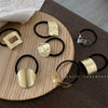 Simple Chic Geometric Brushed Alloy Hair Tie Handmade Metal Elastic Hair Band Hair Accessory For Women