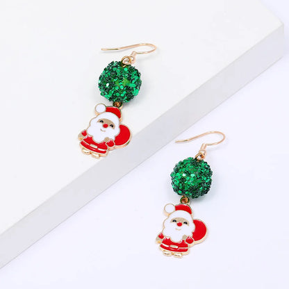 Simple Christmas Bell Santa Claus Irregular Earrings Wholesale Gooddiy