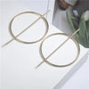 Simple Circle Hollow Long Earrings Nhpf141071