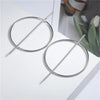 Simple Circle Hollow Long Earrings Nhpf141071