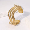 Simple Cold Style Geometric Lines Minimalist High End Light Luxury Stainless Steel Electroplated Bracelet For Women